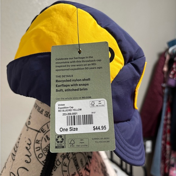 REI Men’s Retro Expedition Cap; Down Feather Hat with Ear Flaps Size SM/MD - Picture 5 of 8